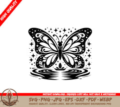 Starry Ripple Wings SVG PNG JPG AI PDF DXF EPS and WebP - Digital Download
