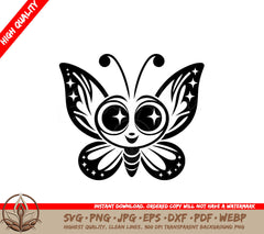 Starry Spiral Butterfly SVG PNG JPG AI PDF DXF EPS and WebP Digital Download