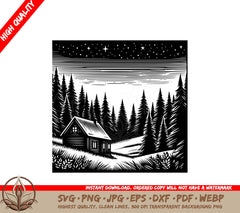 Starry Woods Sanctuary SVG PNG JPG AI PDF DXF EPS WebP