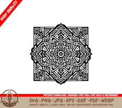 Stellar Maze Mandala SVG