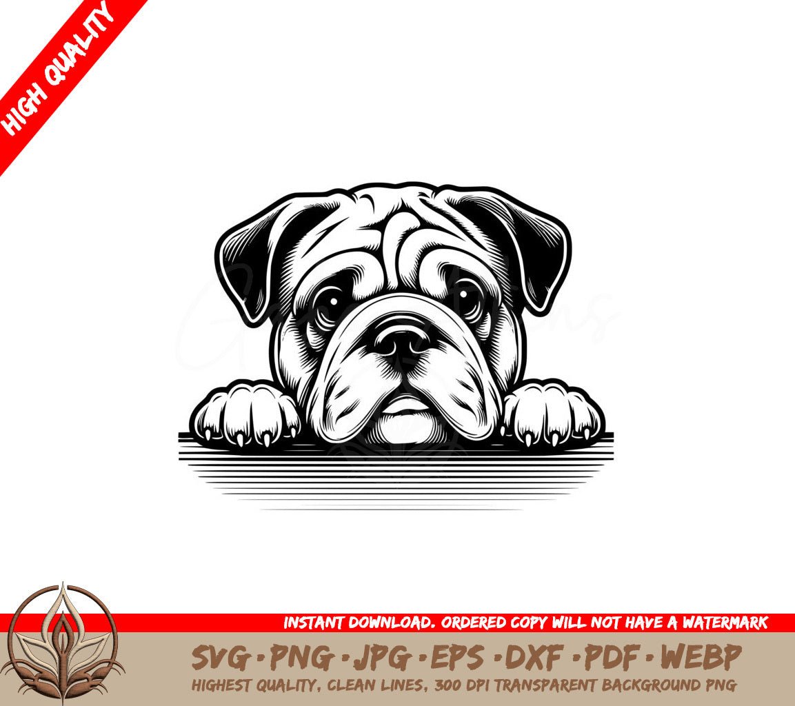 Stern Bulldog Watch SVG Cut File Design Download