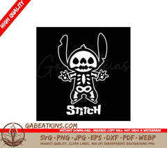 Stitch With The Word Stitch Below Him SVG - Stitch Halloween SVG SVG