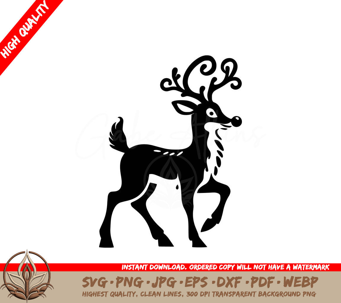 A Deer With Antlers SVG - Strutting Reindeer SVG