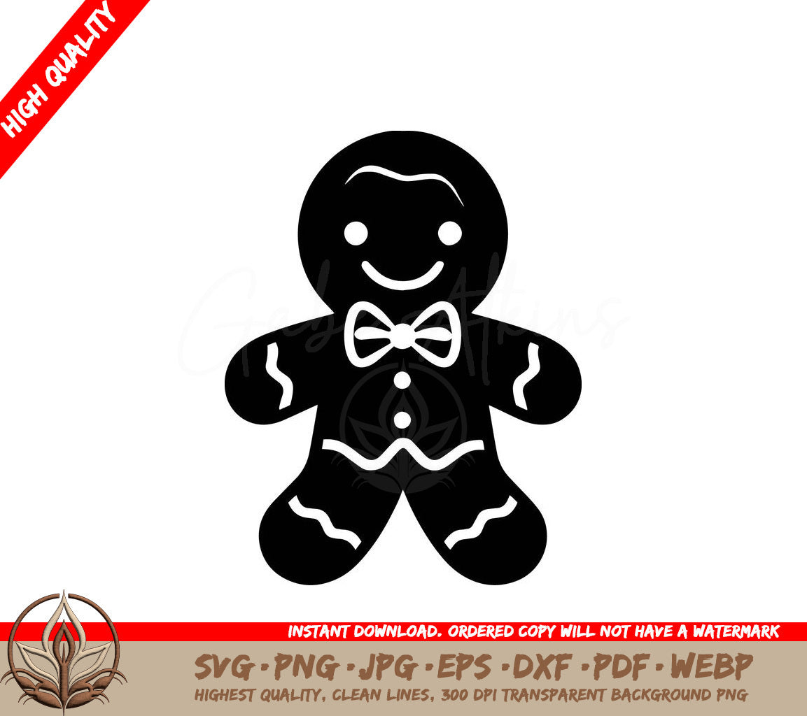 Stylish Gingerbread Man Digital Design in Multiple File Formats (SVG, PNG, JPG, AI, PDF, DXF, EPS, WebP)