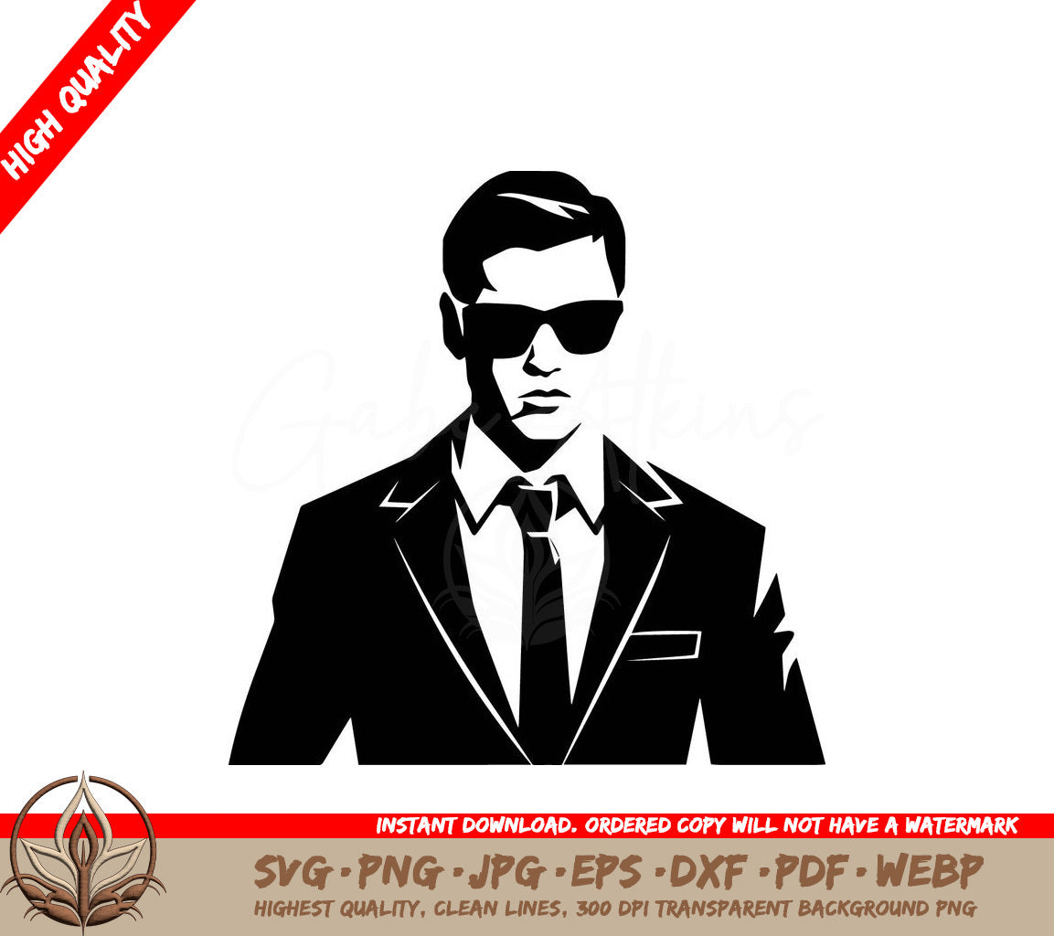 Stylish Secret Agent - Digital Design in Multiple File Formats