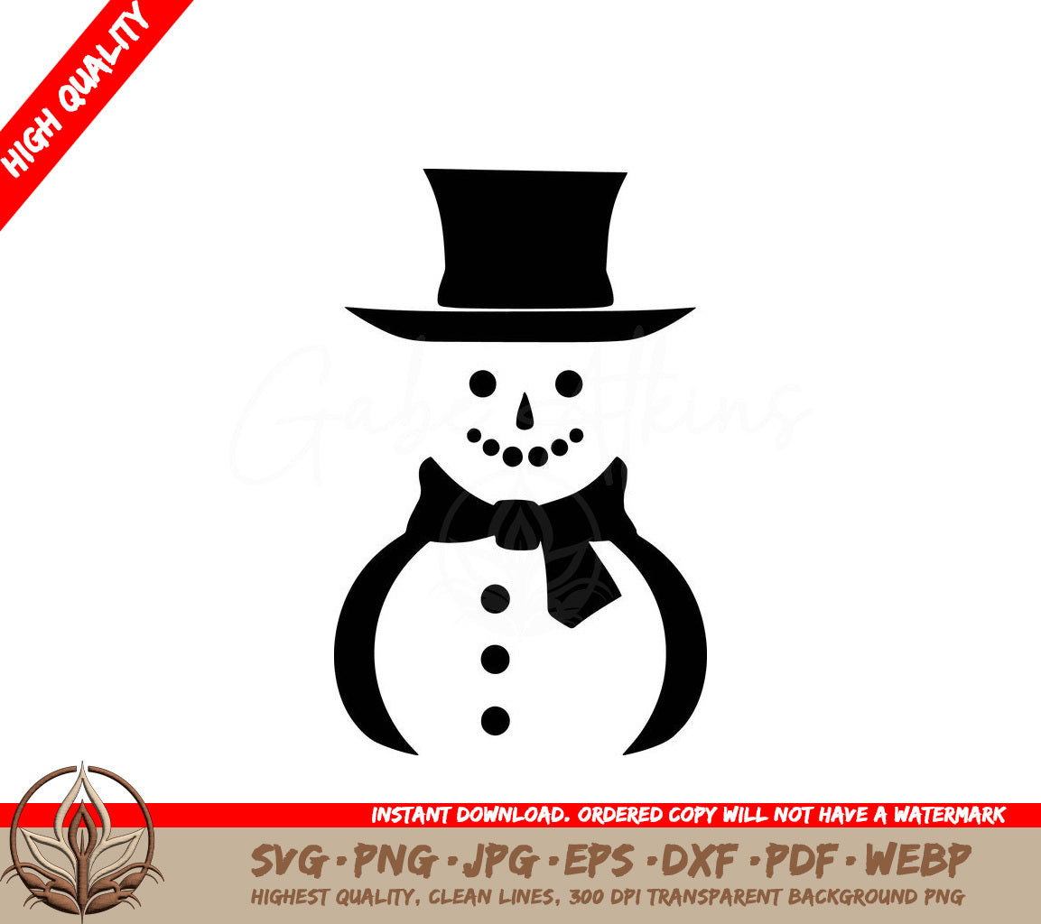 Stylish Snowman Digital Design File - SVG PNG JPG AI PDF DXF EPS WebP