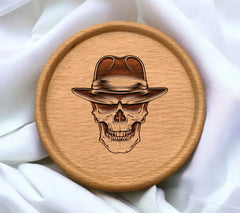 Stylized Skull with Hat SVG - Drawing SVG