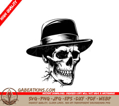 Stylized Skull with Hat SVG Illustration SVG