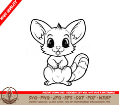 Sugar Glider Surprise Digital Design in Multiple File Formats (SVG, PNG, JPG, AI, PDF, DXF, EPS, WebP)