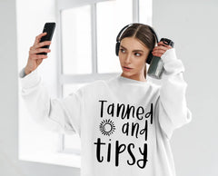 Summer Sun Tanned & Tipsy SVG Design SVG