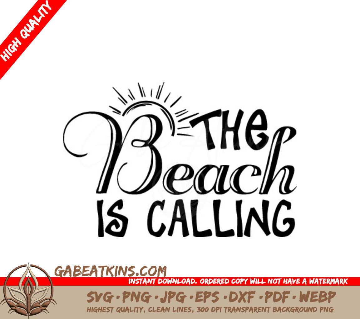 Beach Is Calling SVG - Sun Design SVG