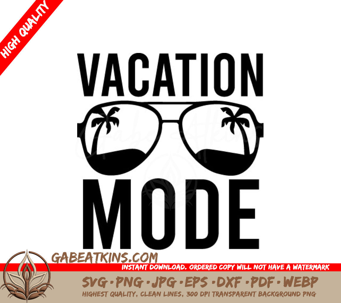 Vacation Mode Palm Tree Sunglasses SVG SVG