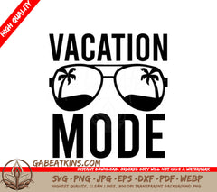 Vacation Mode Palm Tree Sunglasses SVG SVG