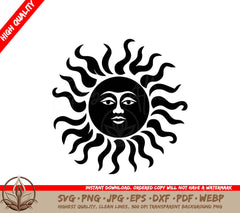 Summer Sun Digital Design File (SVG, PNG, JPG, AI, PDF, DXF, EPS, WebP)