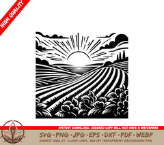 Sunbeam Hillside Haven SVG PNG JPG AI PDF DXF EPS WebP Digital Cut File