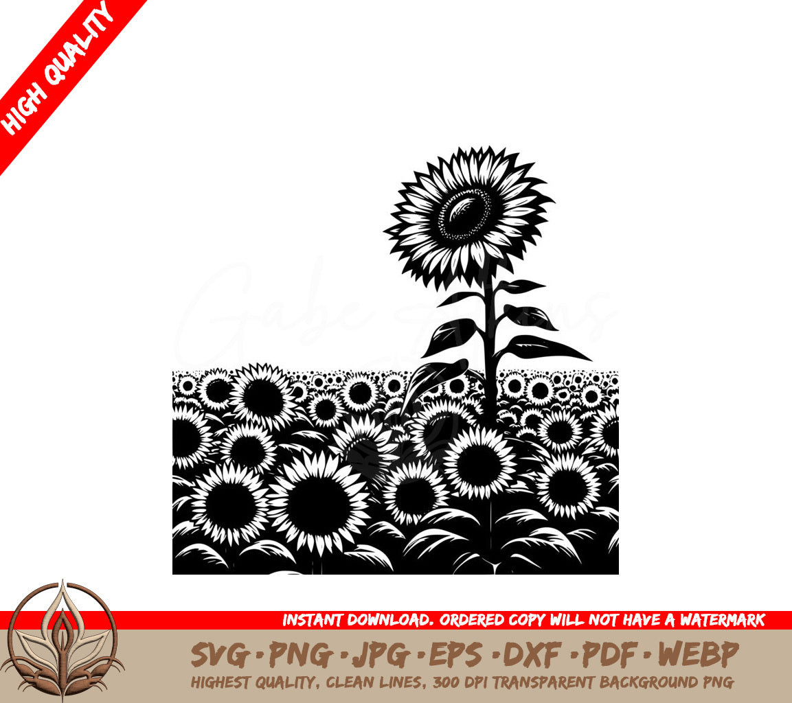 Sunflower Giant SVG Cut File Design Download