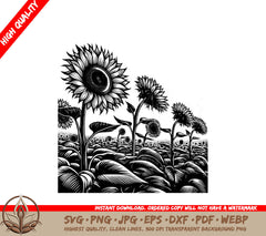 Sunflower Growth Journey SVG