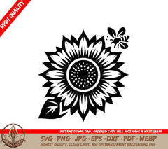 Sunflower Harmony Digital Design File (SVG, PNG, JPG, AI, PDF, DXF, EPS, WebP)