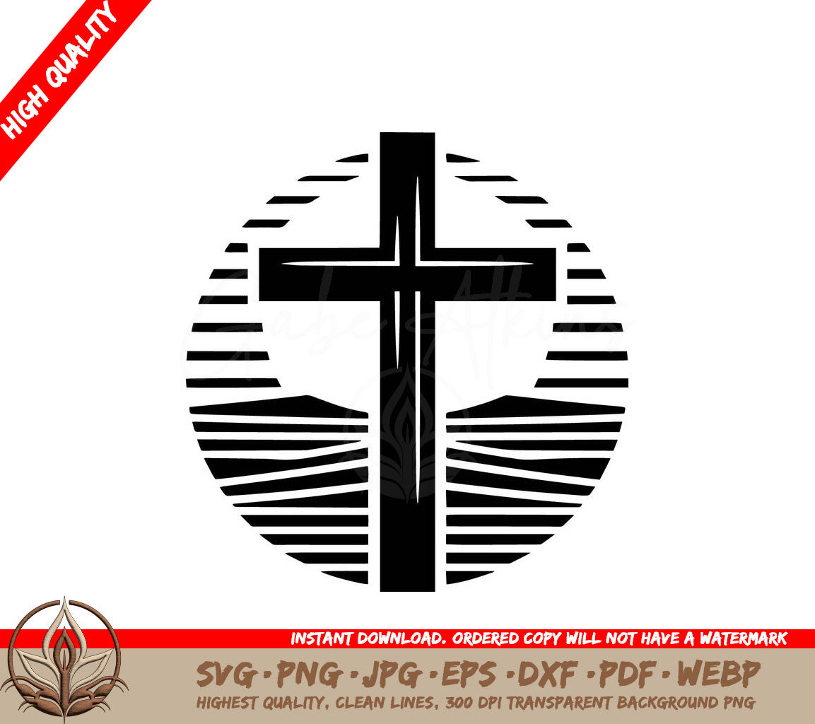 Sunlit Cross - Digital Download in SVG, PNG, JPG, AI, PDF, DXF, EPS and WebP Formats