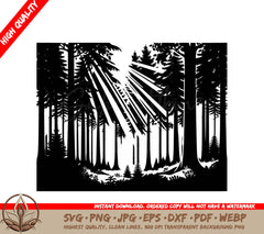 Sunlit Forest - Digital Design in Multiple File Formats