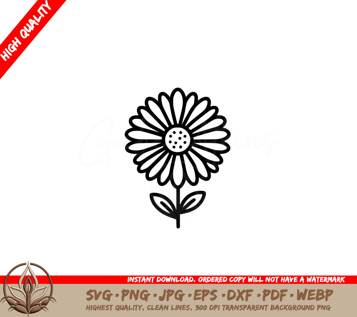 Sunny Daisy Digital Design File SVG