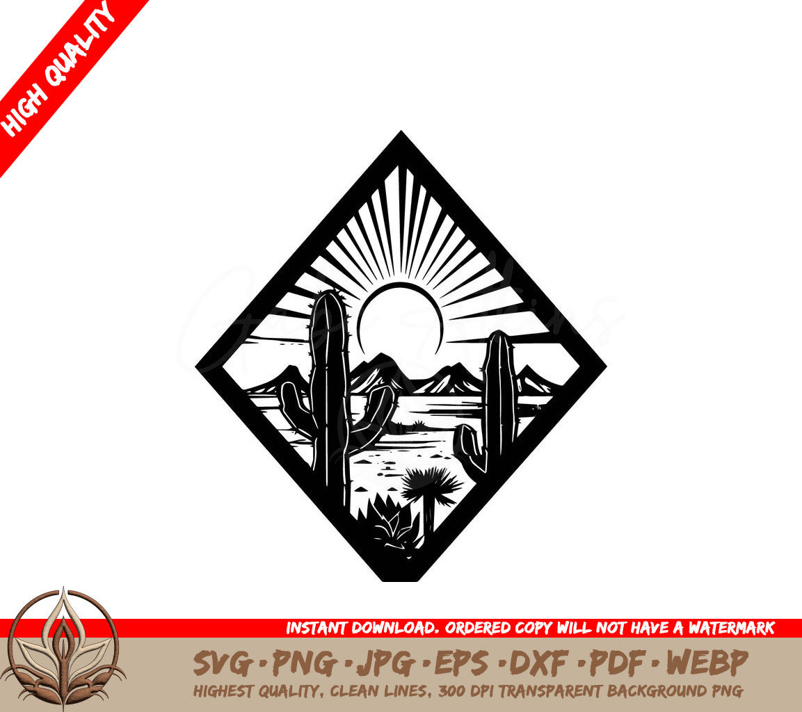 Sunny Desert Landscape: Digital Design in Multiple File Formats