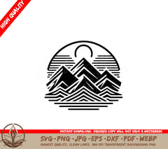 Sunrise Triple Peaks SVG PNG JPG AI PDF DXF EPS WebP