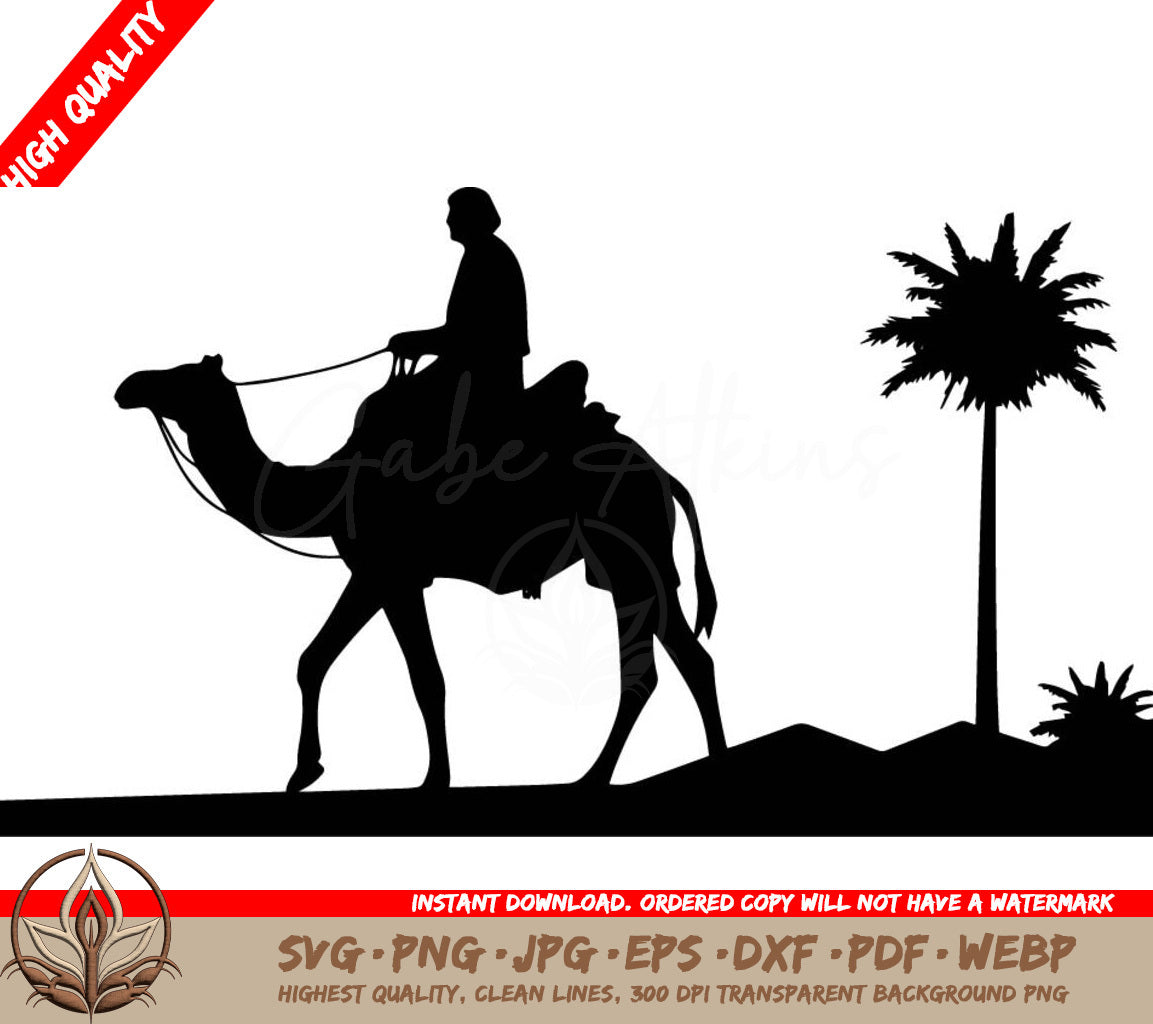 Sunset Camel Safari Digital Design File in Multiple Formats