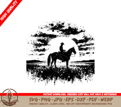 Sunset Cowboy Journey SVG
