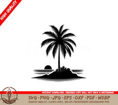 Sunset Isle Digital Cut File SVG