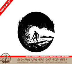 Surfer Catching A Wave - Digital Download in Multiple File Formats