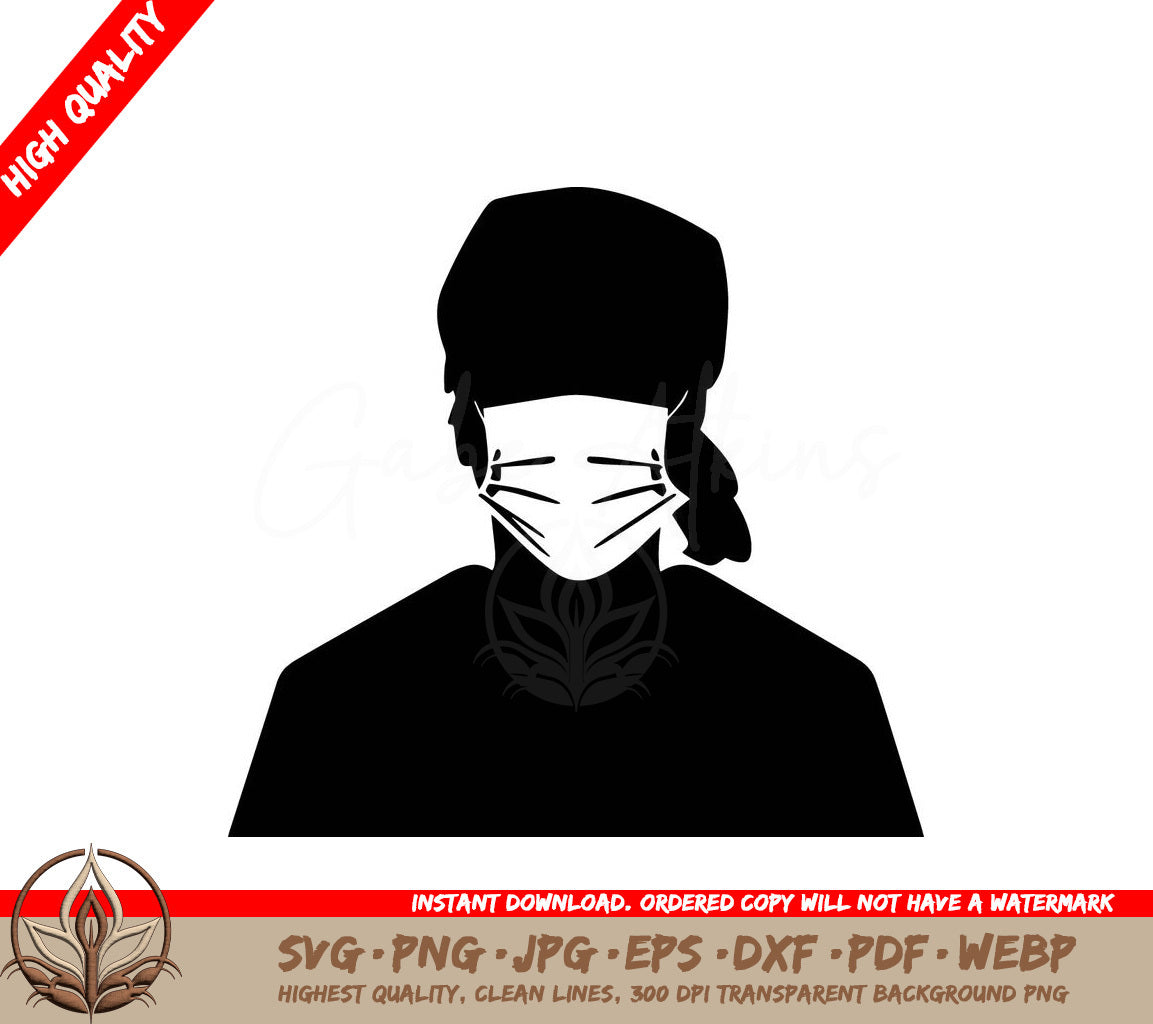 Surgeon Wearing Mask - Digital Design in Multiple File Formats (SVG, PNG, JPG, AI, PDF, DXF, EPS, WebP)