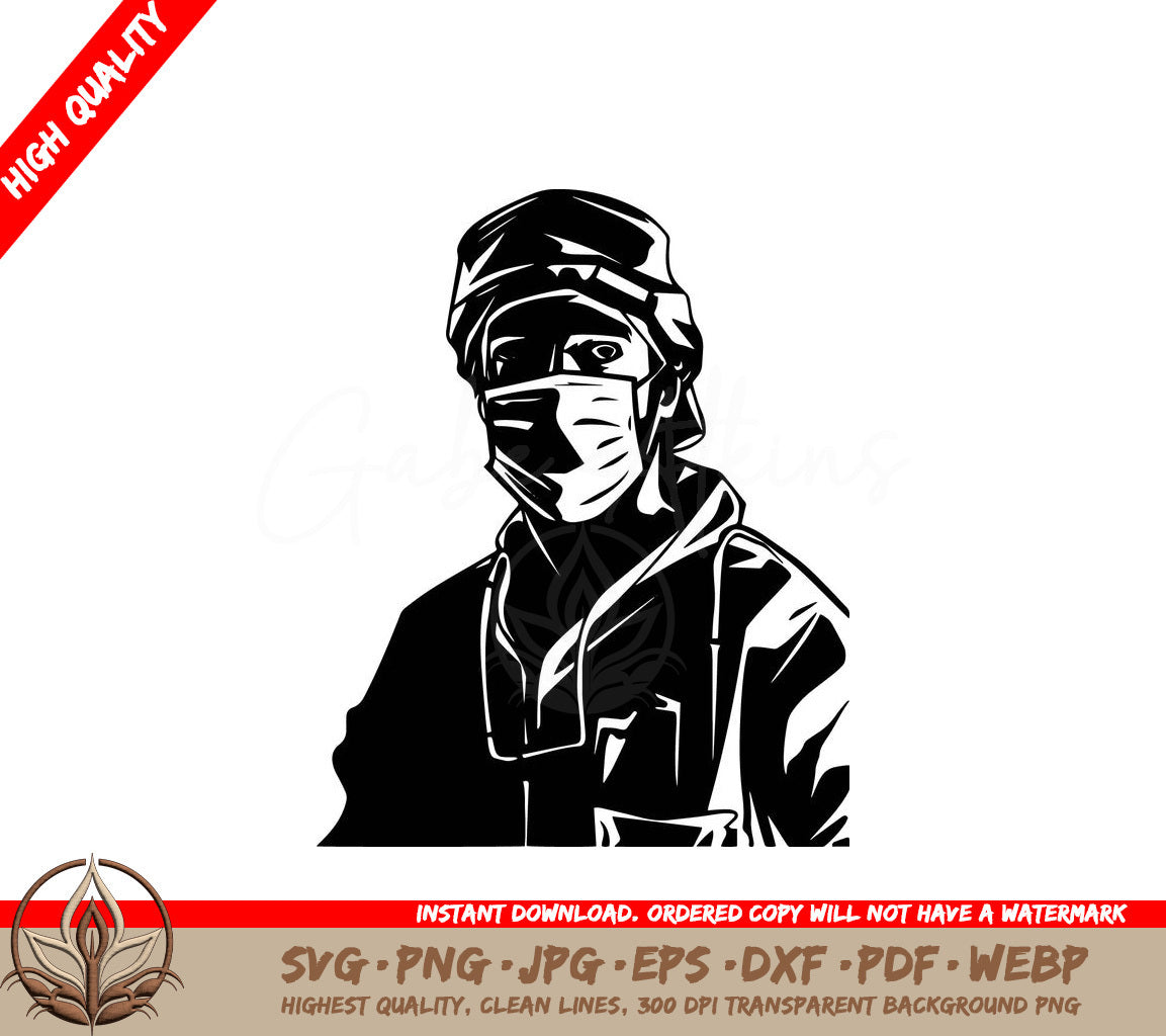 Surgeon in Operating Room - Digital Design in Multiple File Formats (SVG, PNG, JPG, AI, PDF, DXF, EPS, WebP)