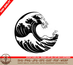 Surging Wave - Digital Design in Multiple File Formats (SVG, PNG, JPG, AI, PDF, DXF, EPS, WebP)