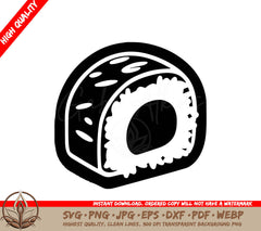 Sushi Roll Digital Design Cut File in SVG, PNG, JPG, AI, PDF, DXF, EPS and WebP Formats