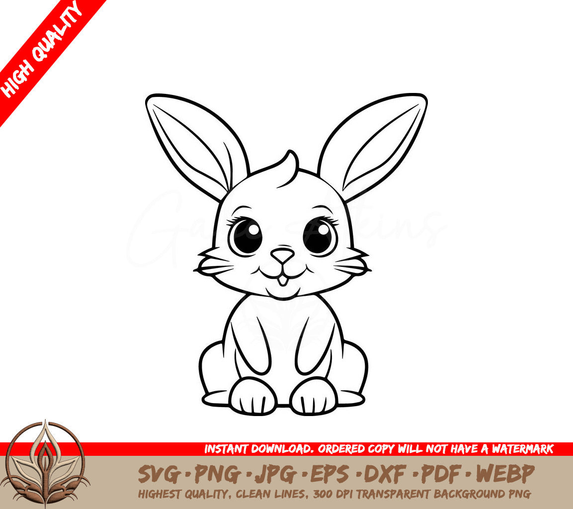 Sweet Bunny Rabbit Digital Design in Multiple File Formats