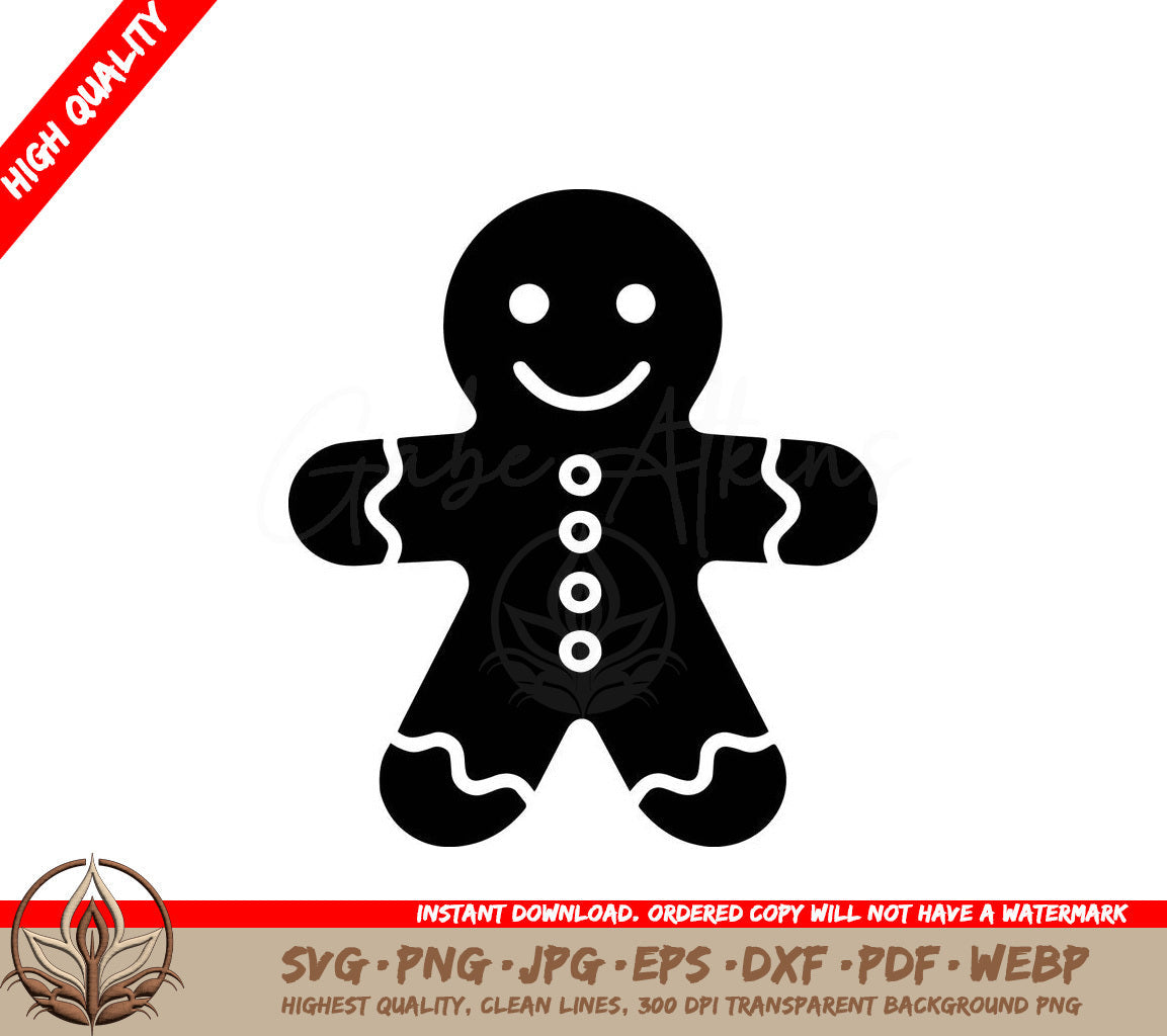 Sweet Gingerbread Man Digital Design in SVG, PNG, JPG, AI, PDF, DXF, EPS and WebP File Formats