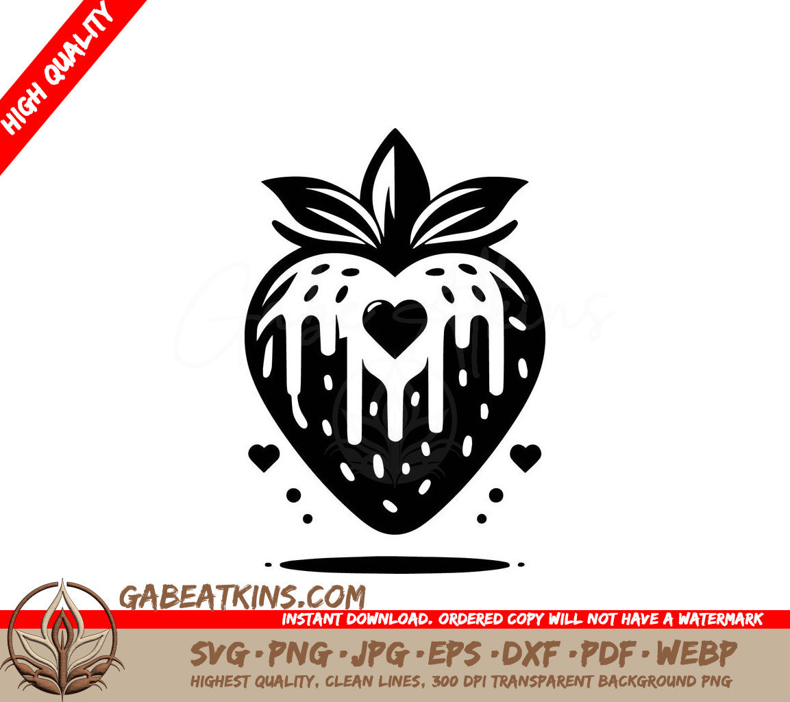 A Heart Shaped Strawberry SVG - Sweet Heart Strawberry SVG