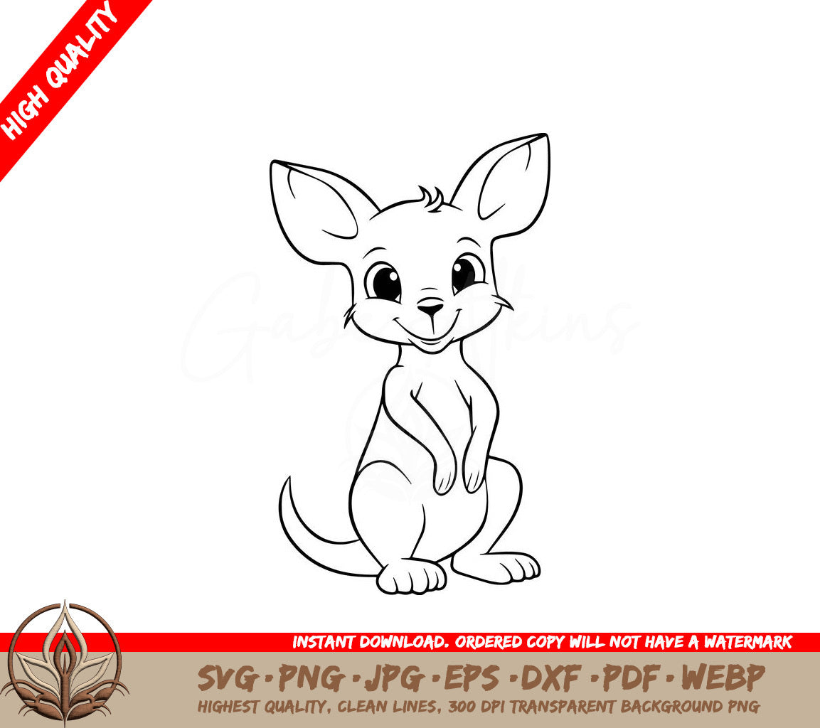 Sweet Kangaroo Digital Design in SVG, PNG, JPG, AI, PDF, DXF, EPS WebP File Formats