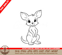 Sweet Kangaroo Digital Design in SVG, PNG, JPG, AI, PDF, DXF, EPS WebP File Formats