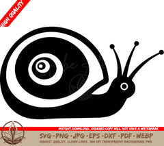 Sweet Snail Digital Design in Multiple File Formats (SVG, PNG, JPG, AI, PDF, DXF, EPS, WebP)