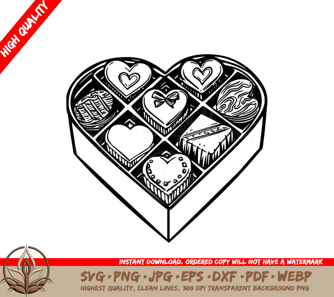 Sweet Treats Box Digital Design Cut File - SVG, PNG, JPG, AI, PDF, DXF, EPS, WebP