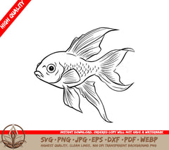 Swimming Pet Fish Digital Design in Multiple File Formats (SVG, PNG, JPG, AI, PDF, DXF, EPS, WebP)