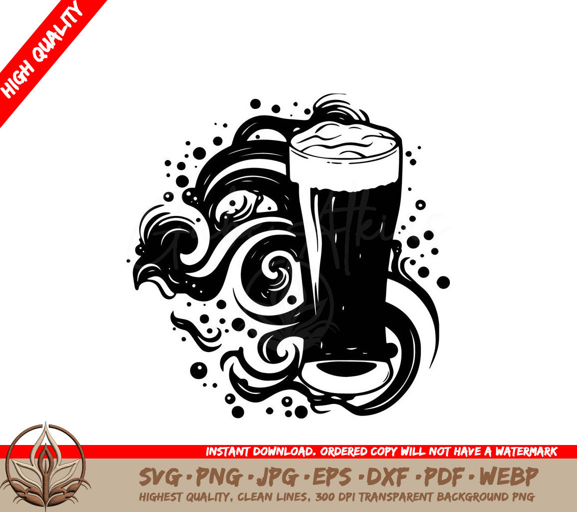 Swirled Bubbly Digital Design File (SVG, PNG, JPG, AI, PDF, DXF, EPS, WebP)
