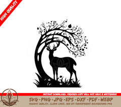 Swirled Forest Deer - Digital Design in Multiple File Formats