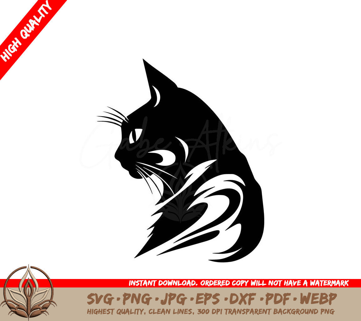 Swirled Purr-fection Digital Design Files (SVG, PNG, JPG, AI, PDF, DXF, EPS, WebP)