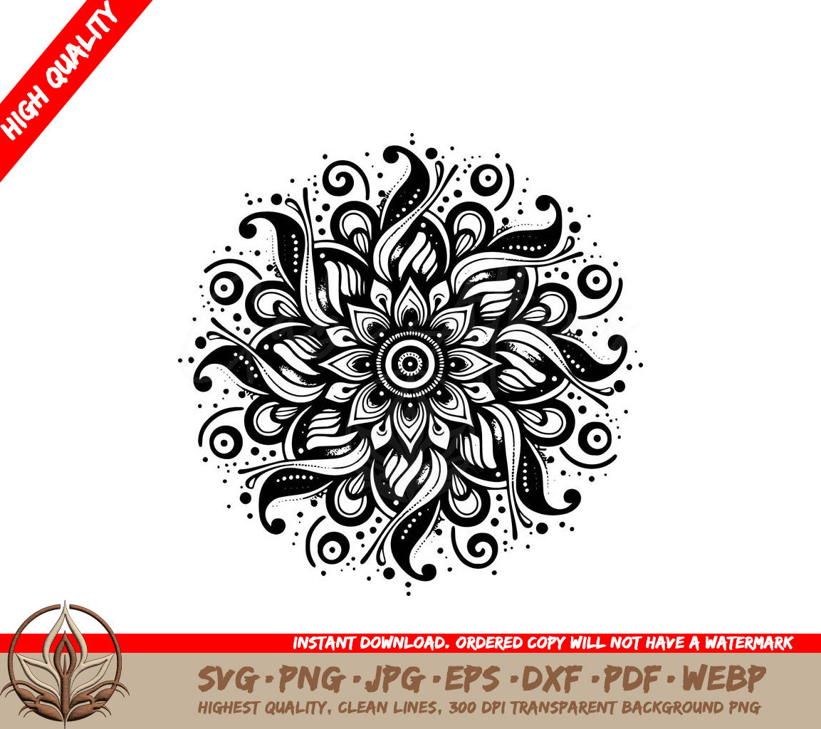 Swirling Flower Bloom - Digital Design in Multiple File Formats
