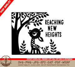 Tall Giraffe Digital Design in SVG, PNG, JPG, AI, PDF, DXF, EPS and WebP File Formats