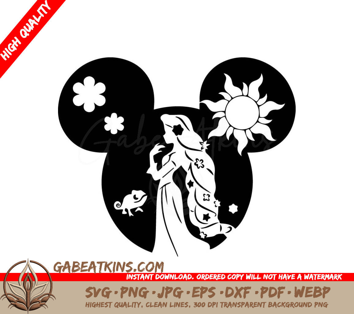 Rapunzel And A Chameleon SVG - Tangled SVG SVG