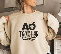Teacher Design SVG - Apple & Cross Design SVG
